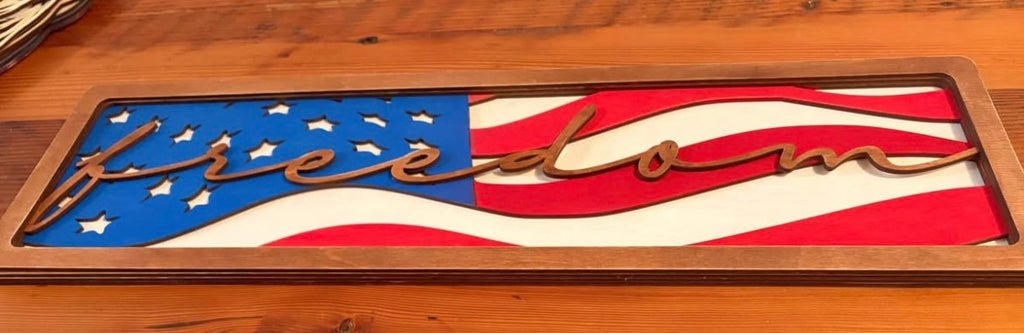 Wooden Layered Freedom Sign