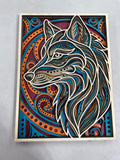 Multi-Layered Wooden Wolf Wall Art