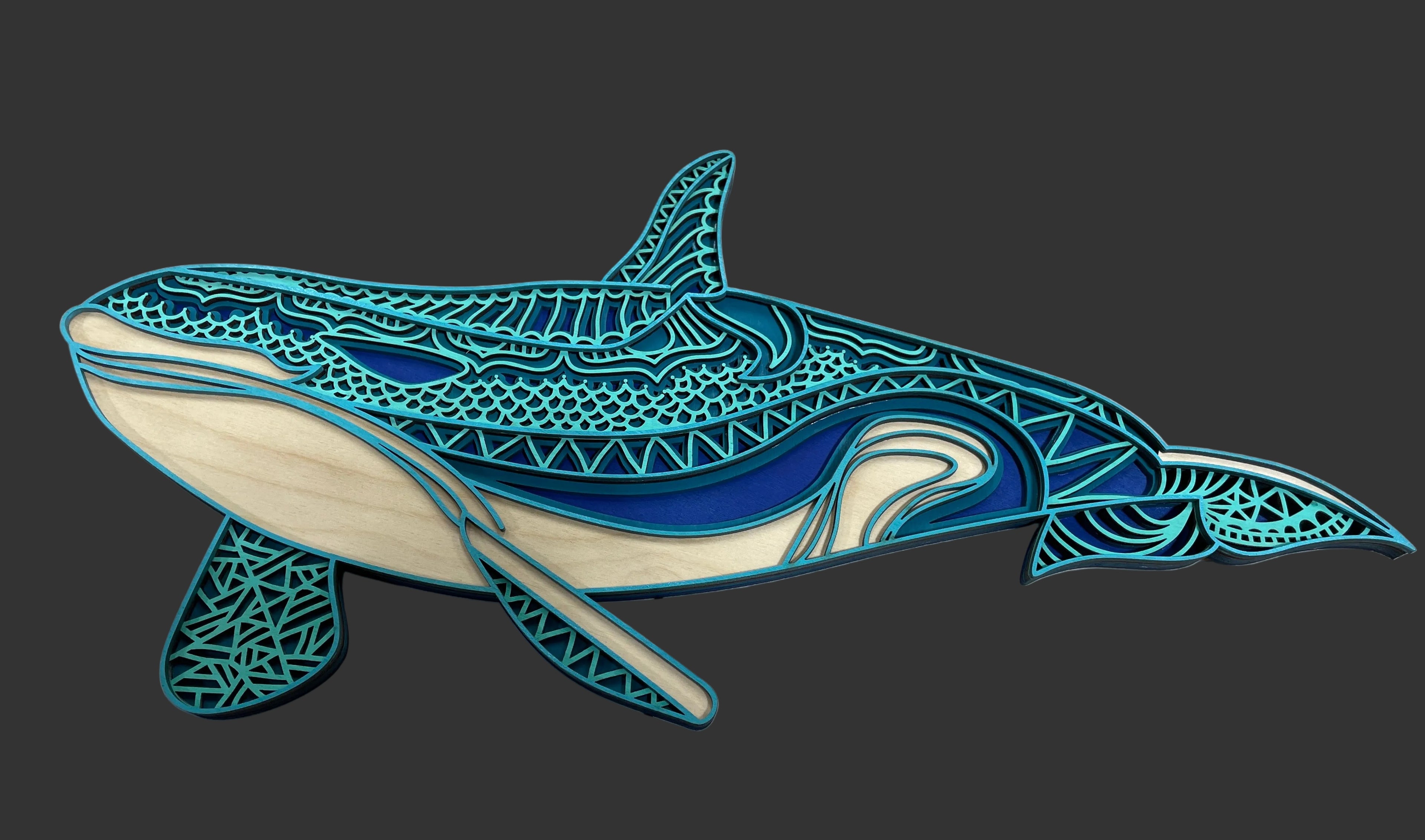 Wooden Layered Orca
