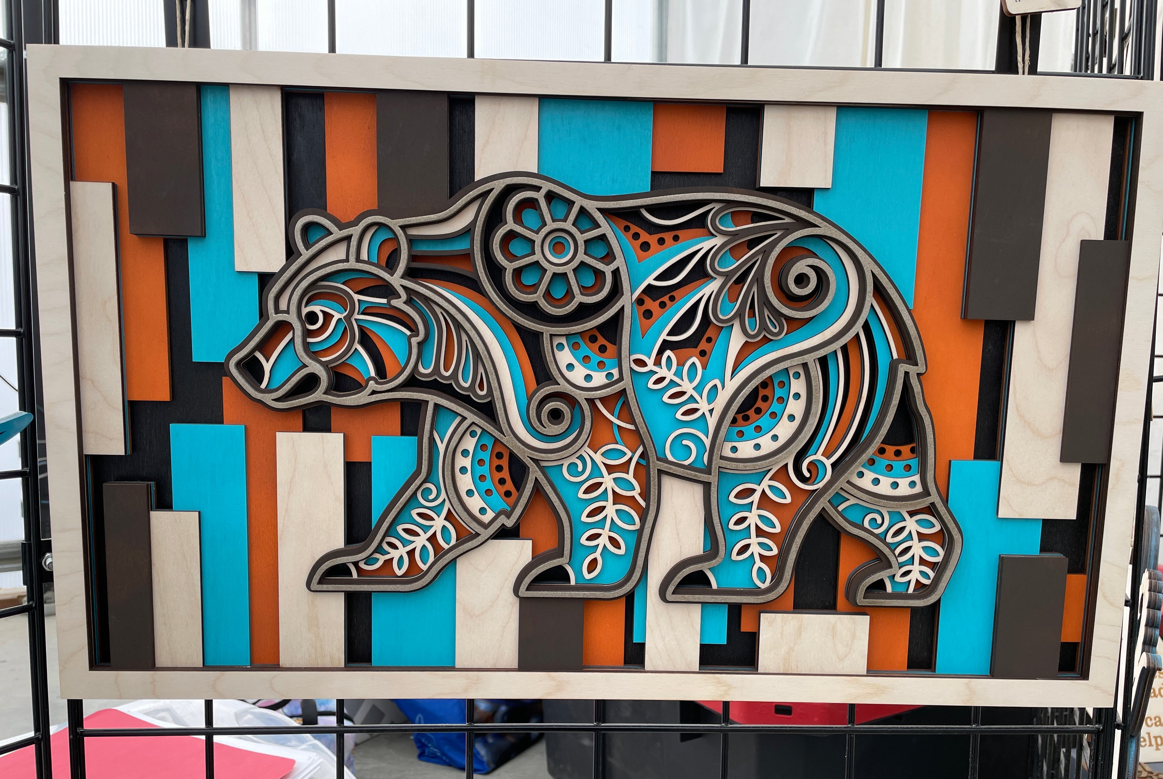 Multi-Layered Bear Wooden Wall Art