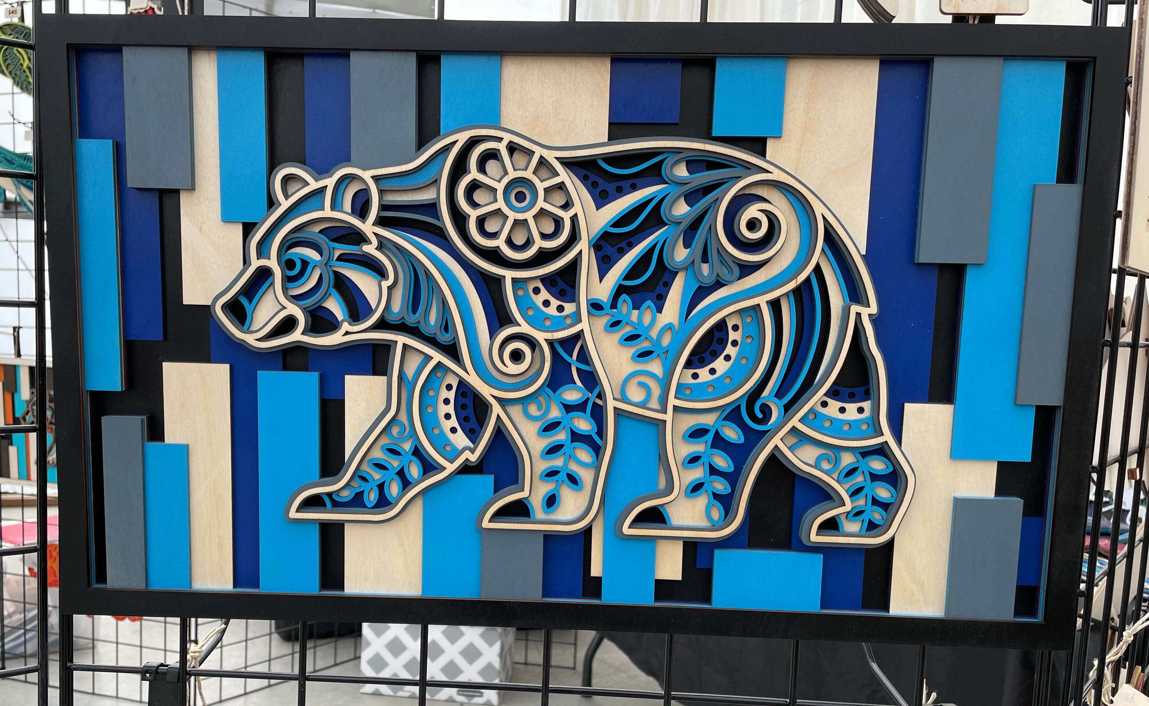Multi-Layered Bear Wooden Wall Art