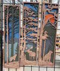 Set of 3 Laser-Cut Wood Wildlife Wall Art Panels