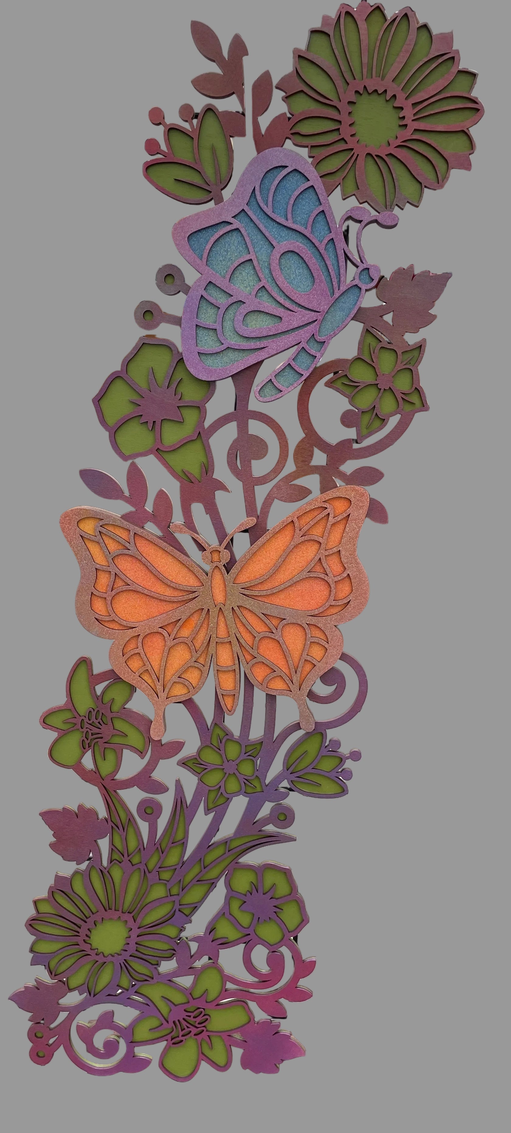 Wooden Layered Butterfly Trellis
