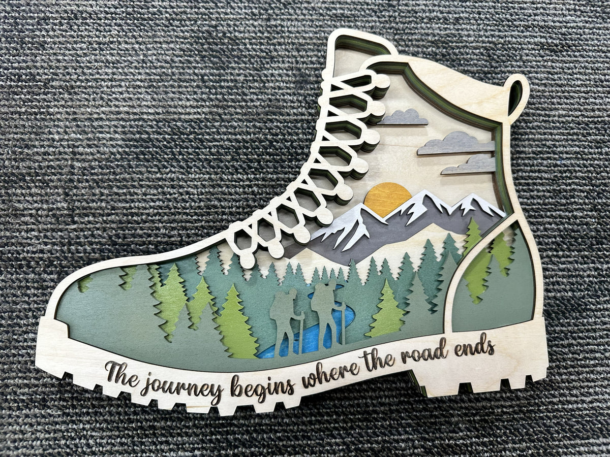 Handcrafted Wooden Hiking Boot