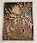 Wooden Layered Moose Art