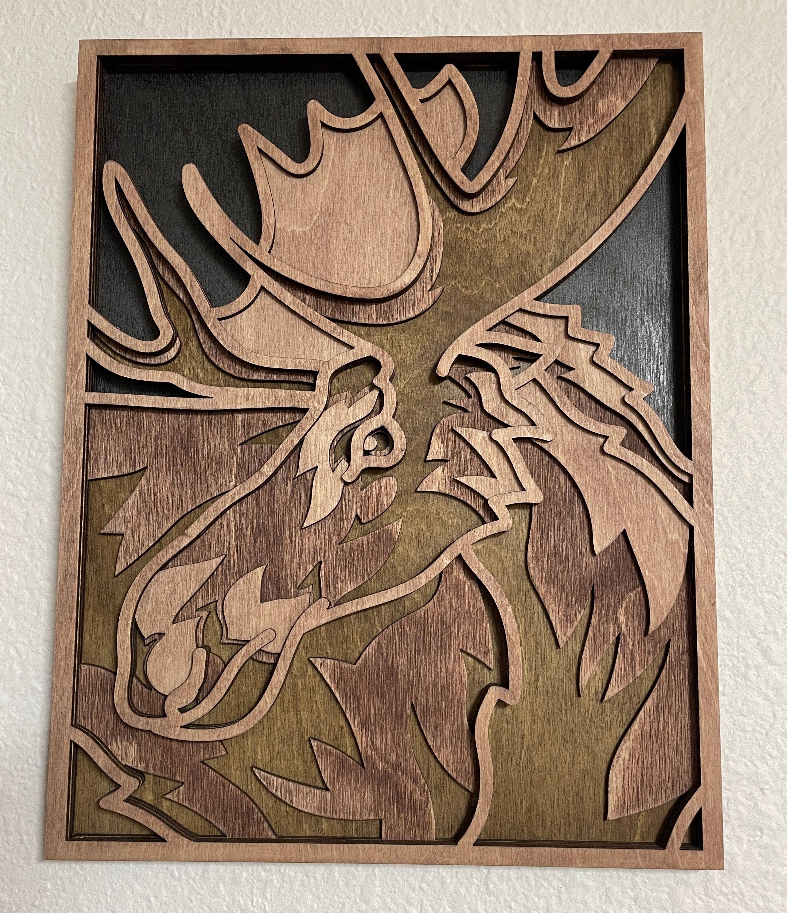 Wooden Layered Moose Art
