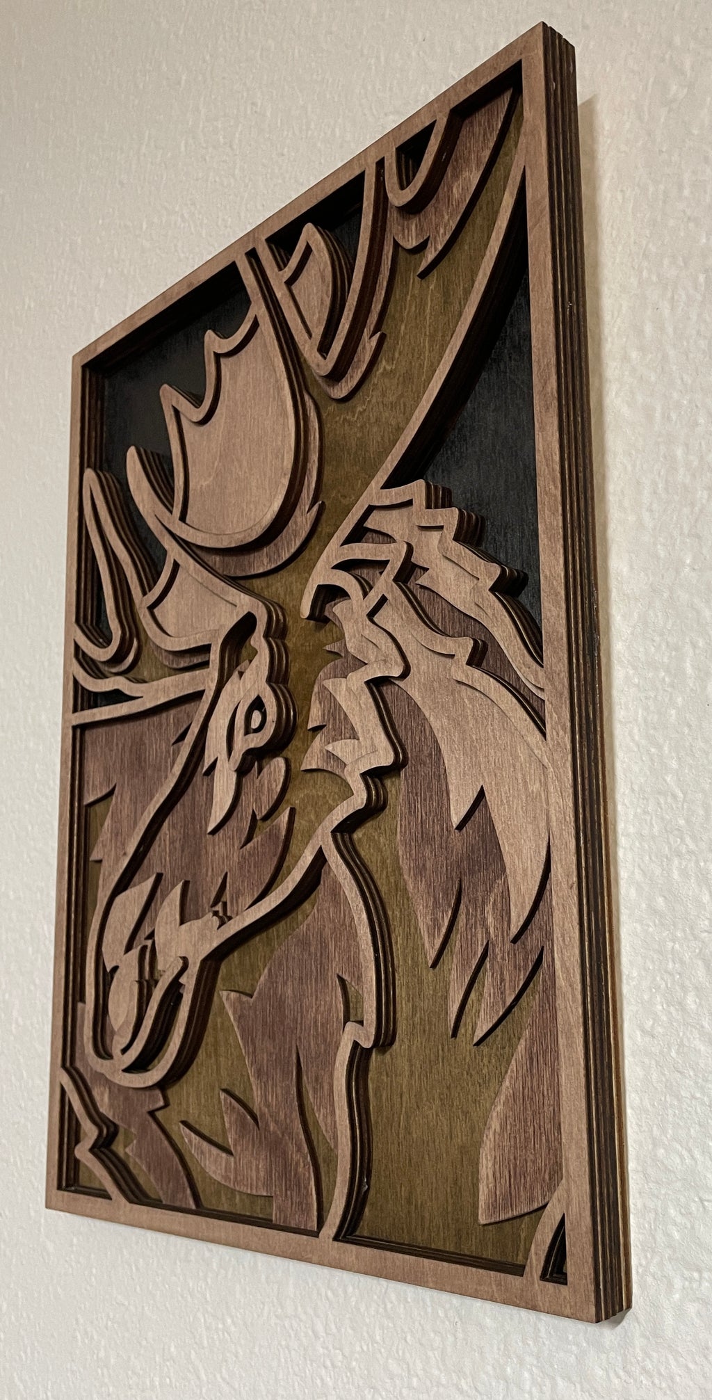 Wooden Layered Moose Art