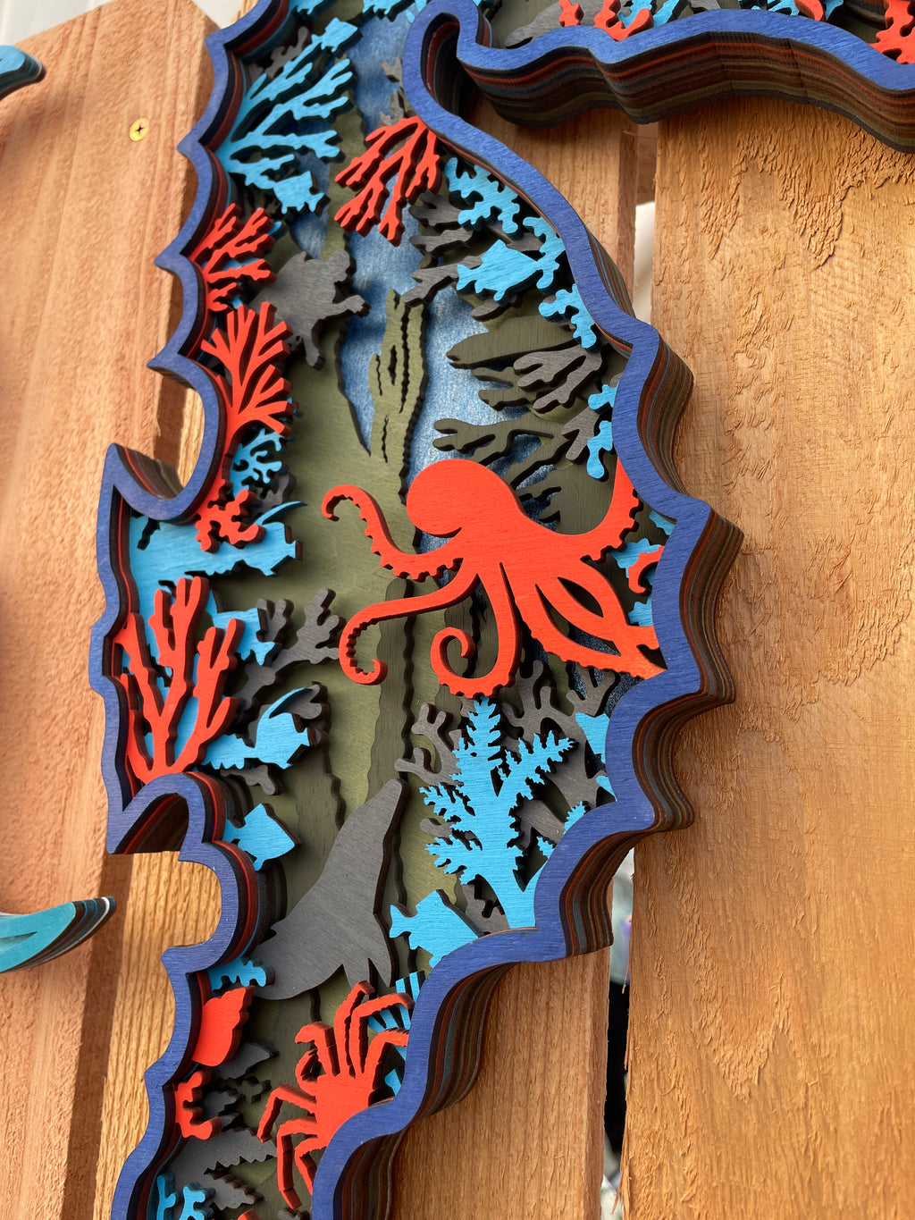Multi-Layered Wooden Seahorse