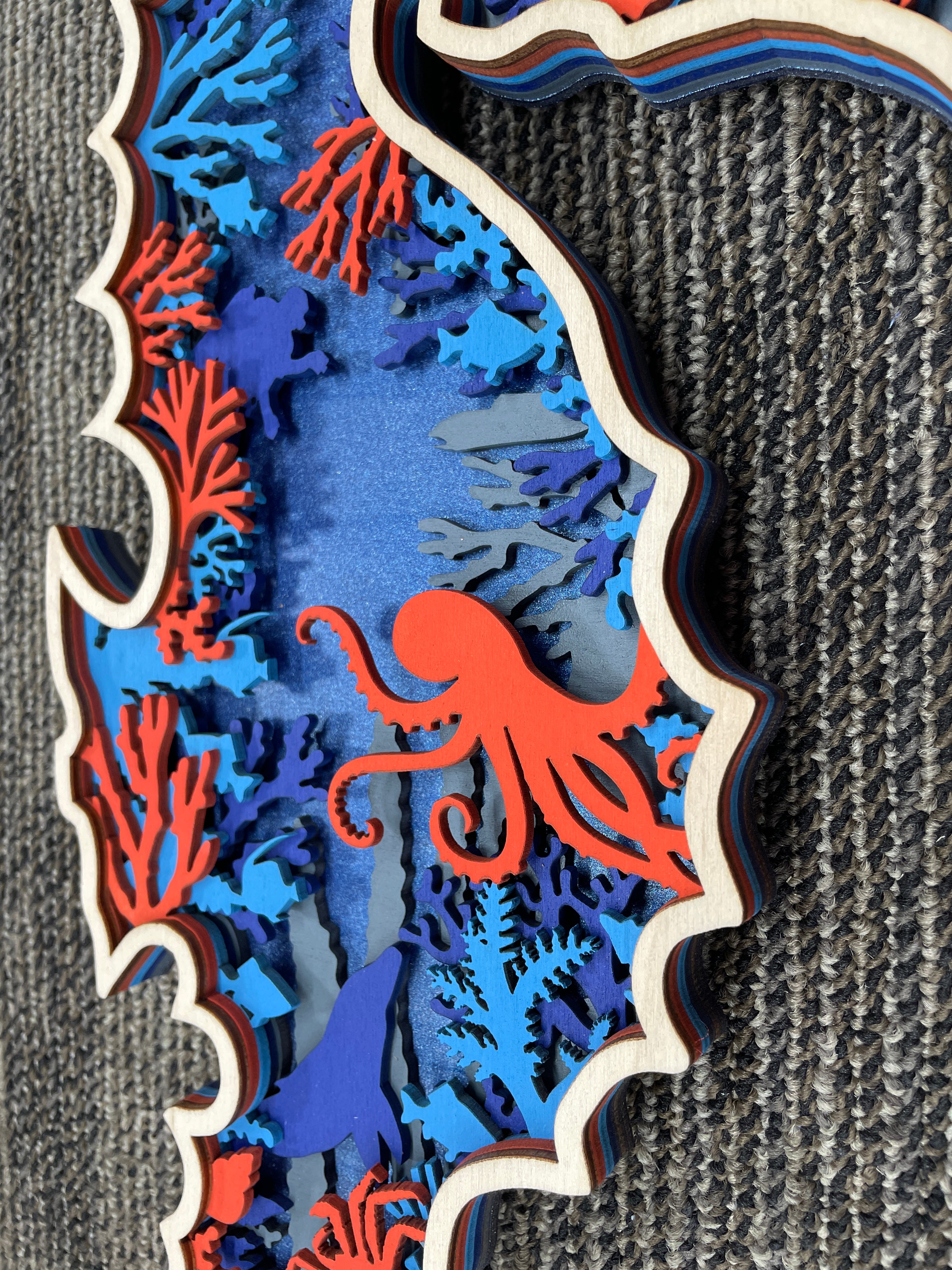 Multi-Layered Wooden Seahorse