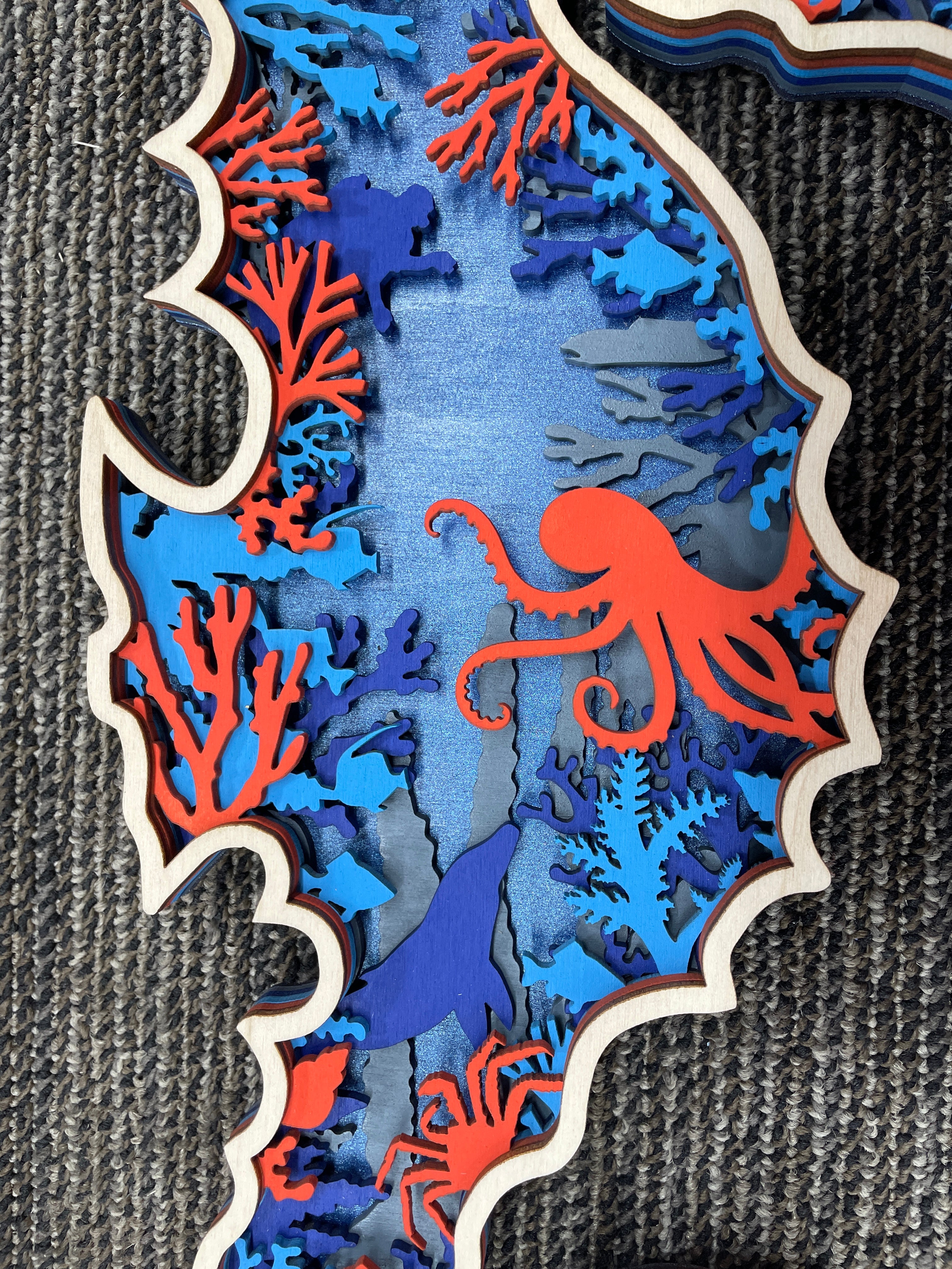 Multi-Layered Wooden Seahorse