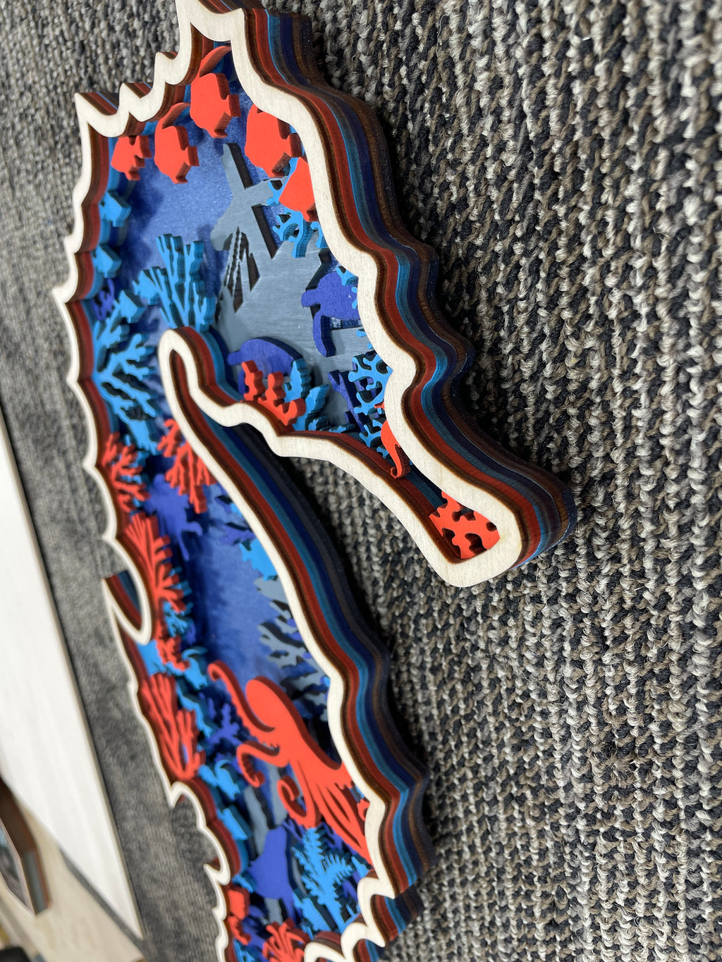 Multi-Layered Wooden Seahorse