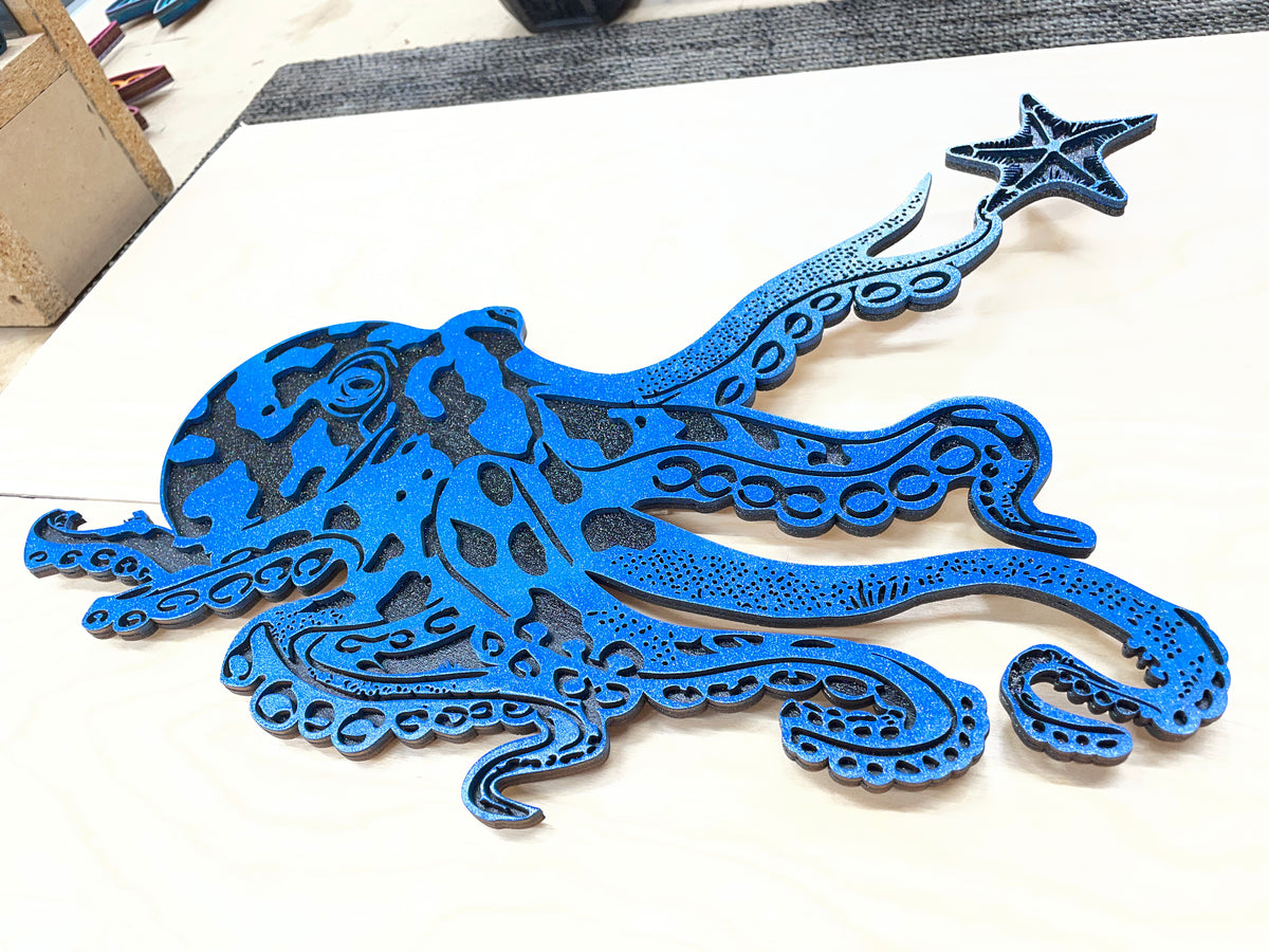 Octopus with starfish - 2 color options