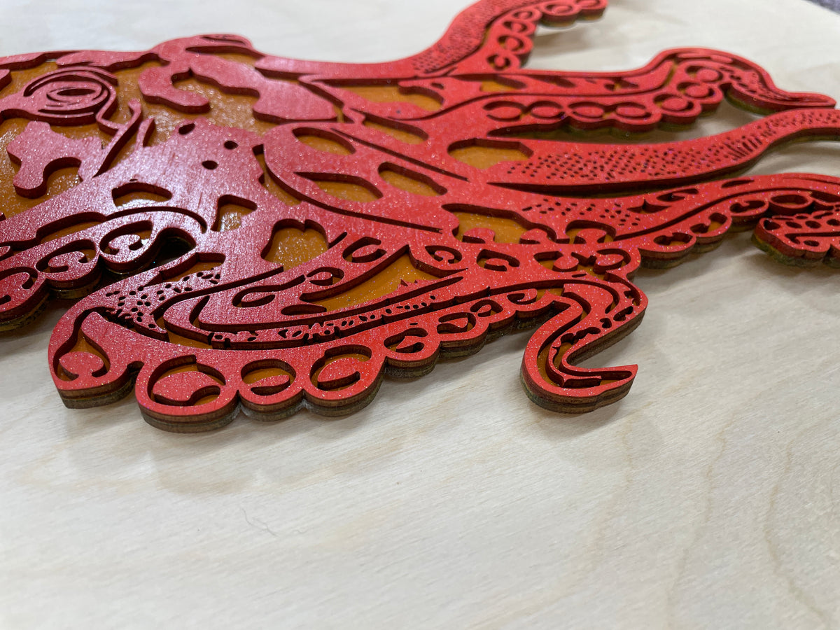 Octopus with starfish - 2 color options