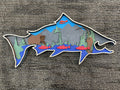 Multi-Layered Wooden Fish Wall Art - Alaskan Wilderness Scene