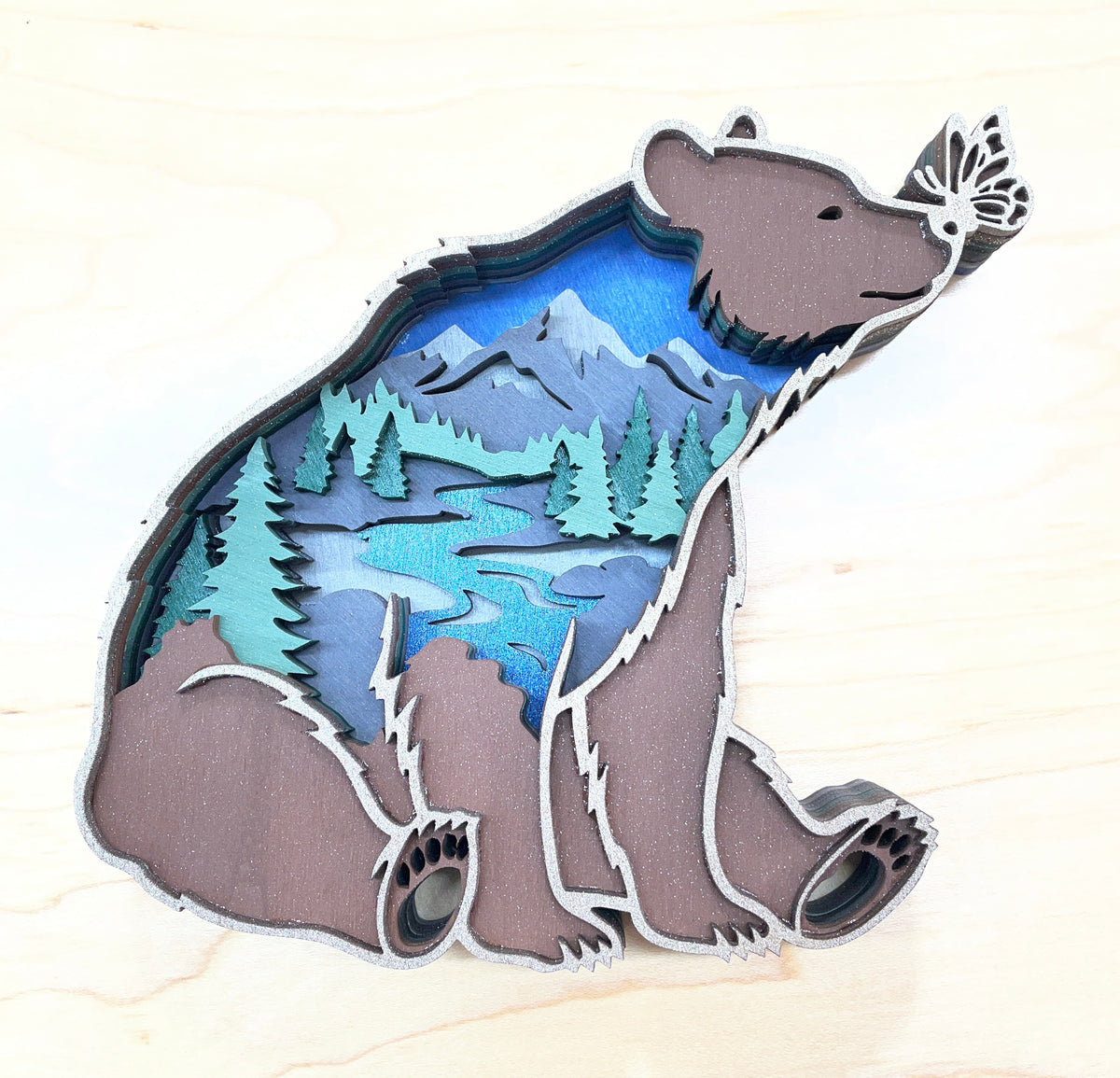 Bear with butterfly