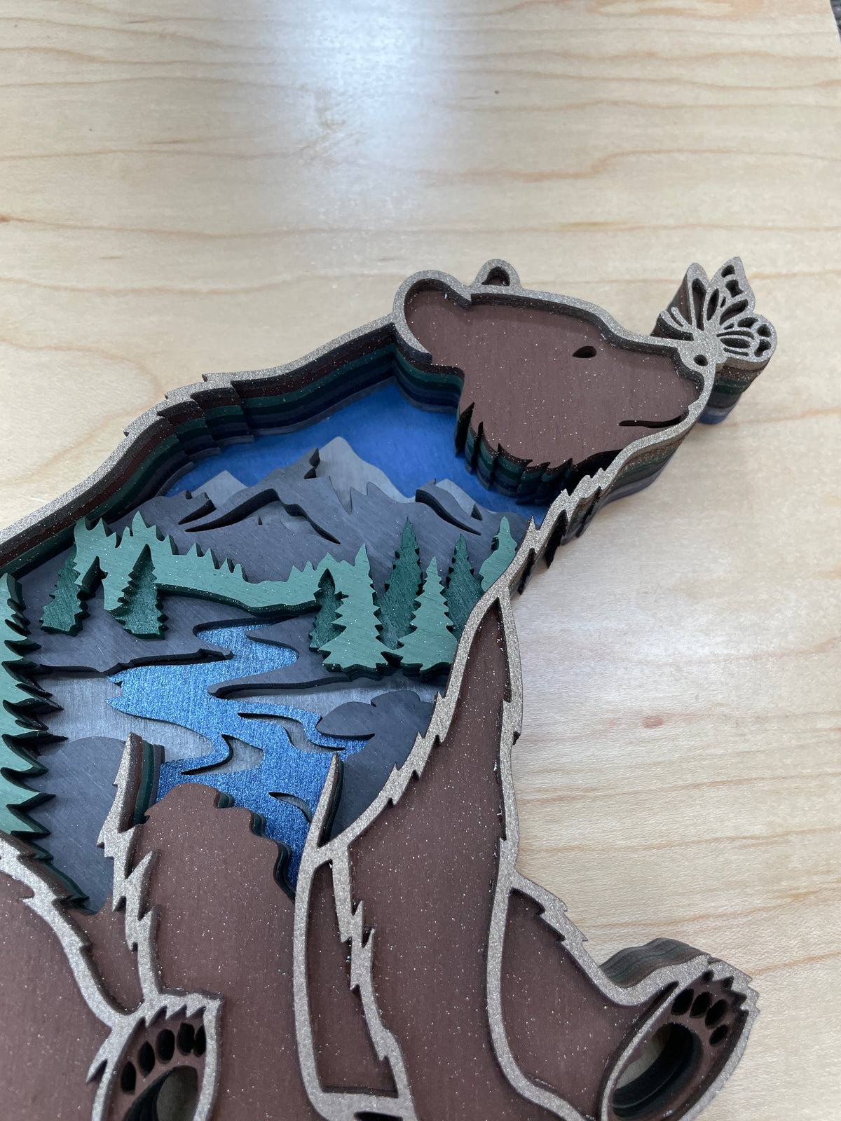 Bear with butterfly