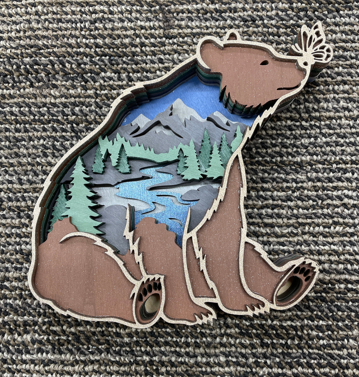 Bear with butterfly