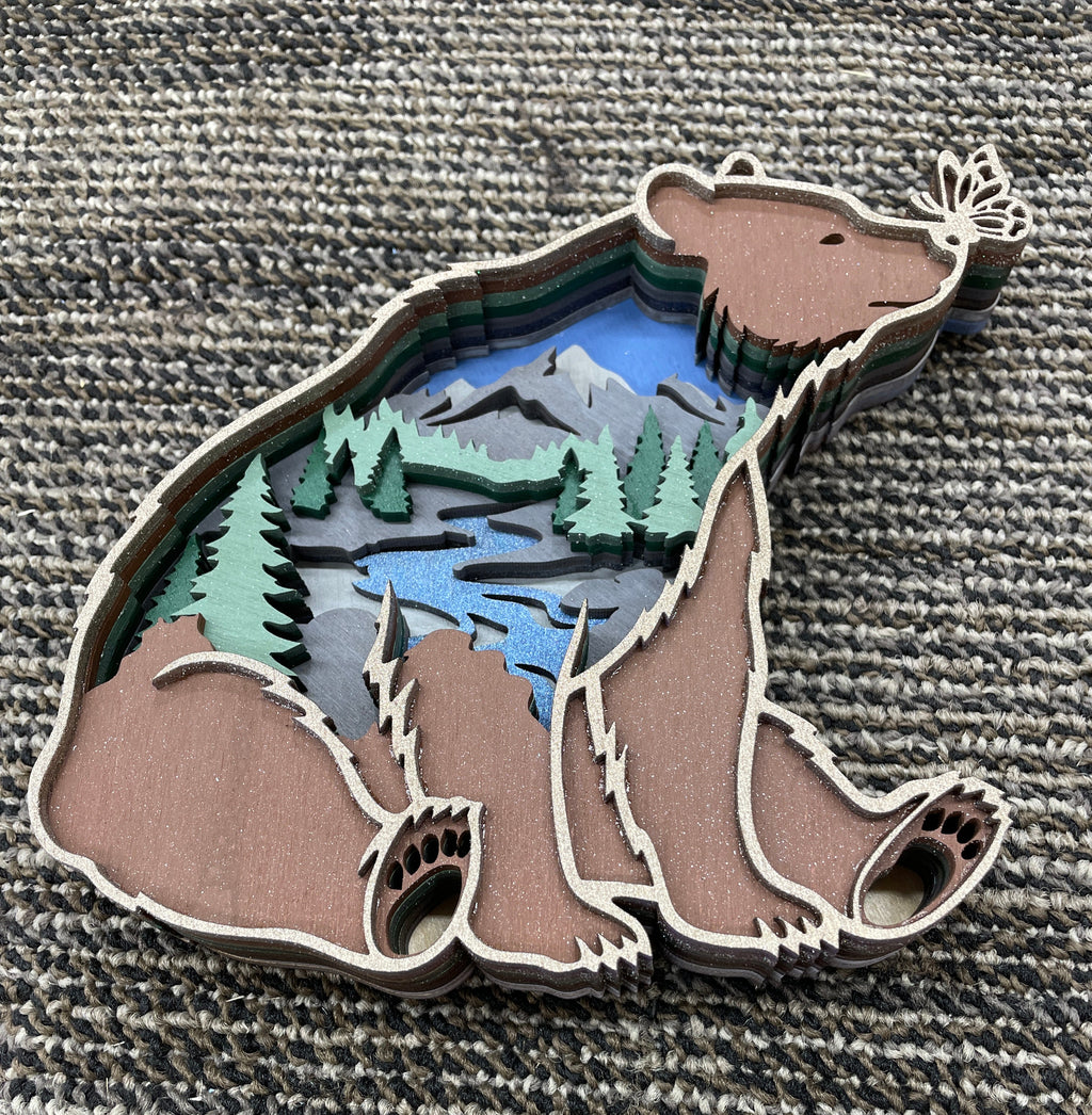 Bear with butterfly