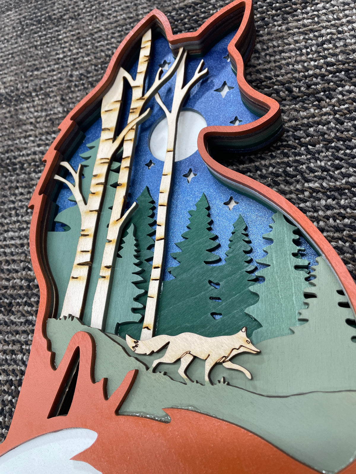Sitting Fox with scenic inside