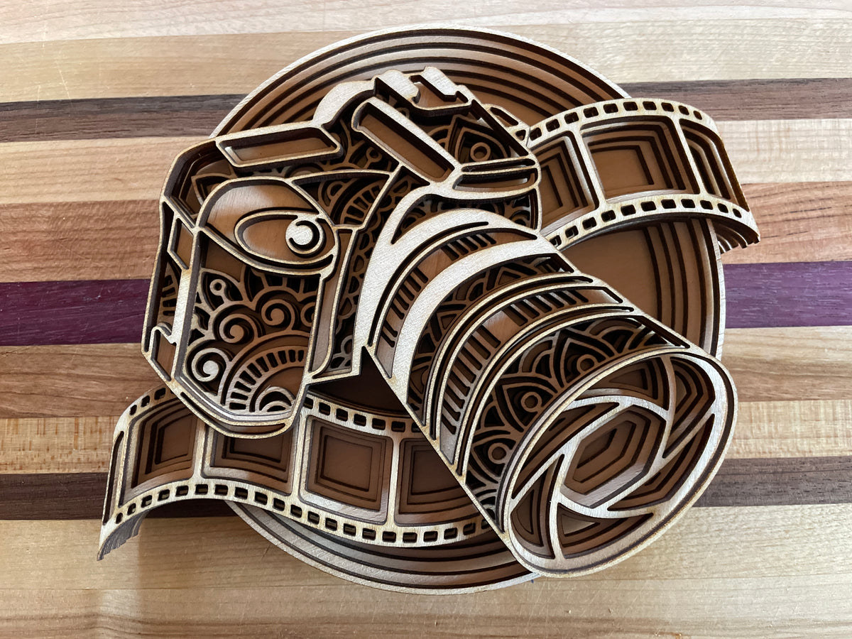 Camera with film strip