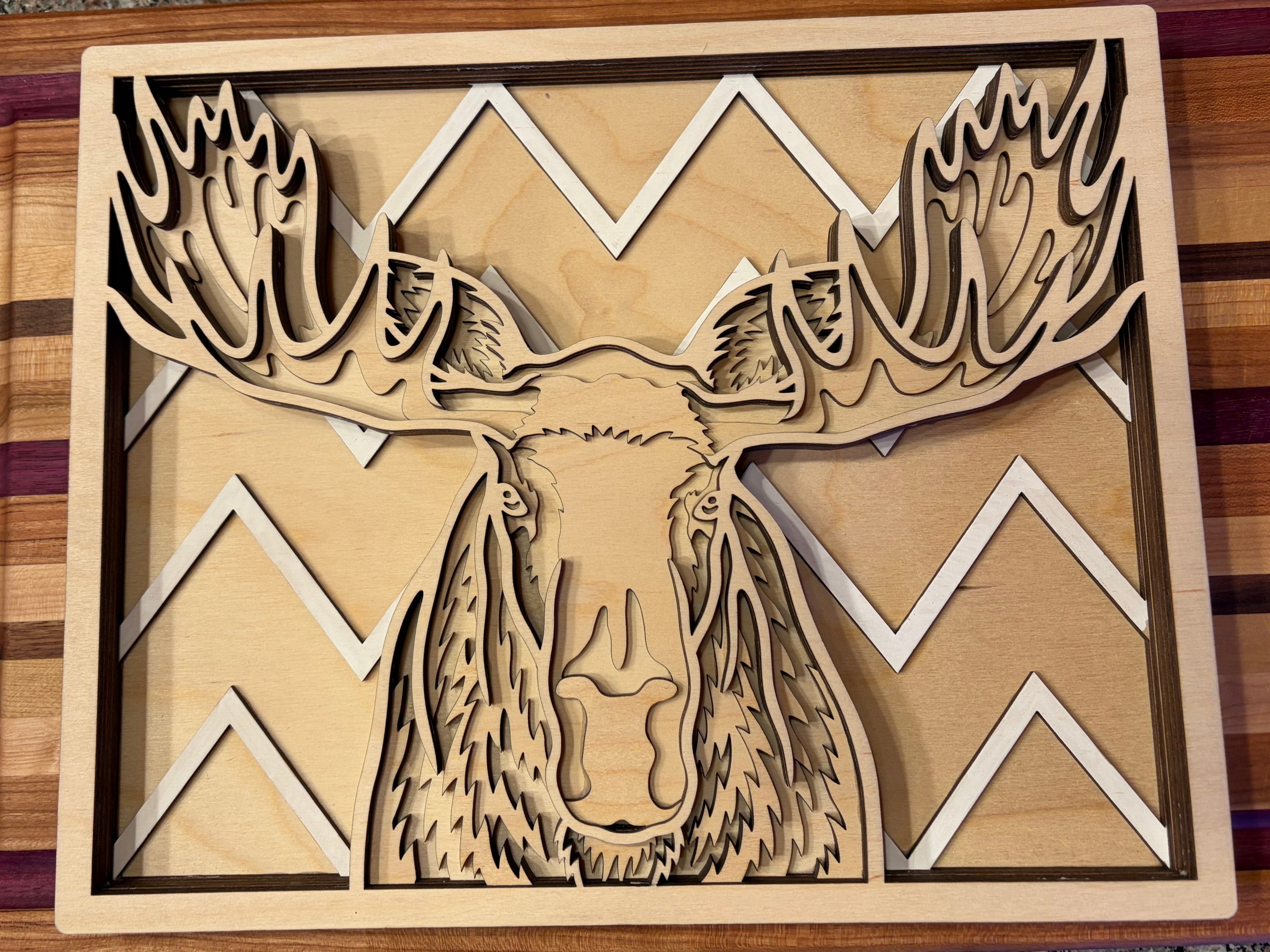 Multi-layered Wooden Moose picture