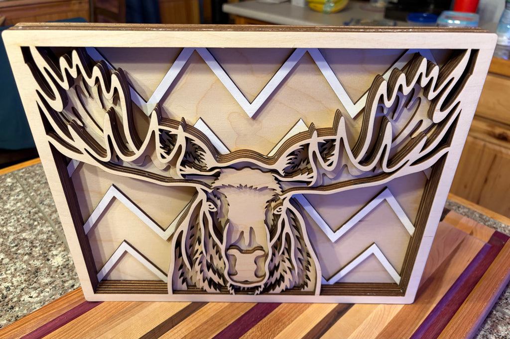 Multi-layered Wooden Moose picture
